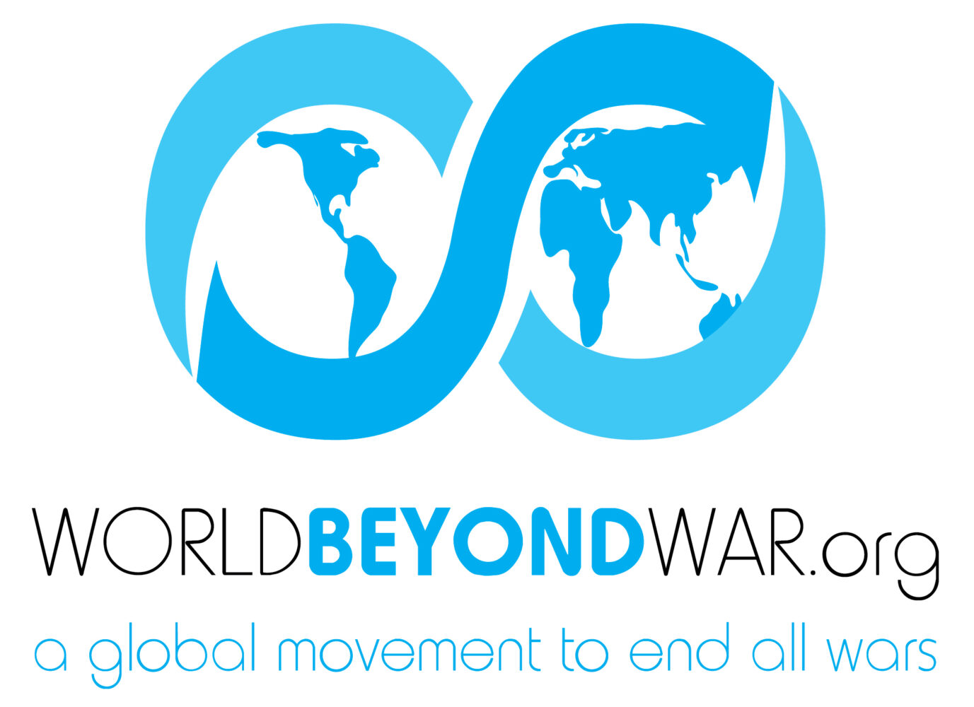 The logo for World BEYOND War with the catchphrase, "a global movement to end all wars"